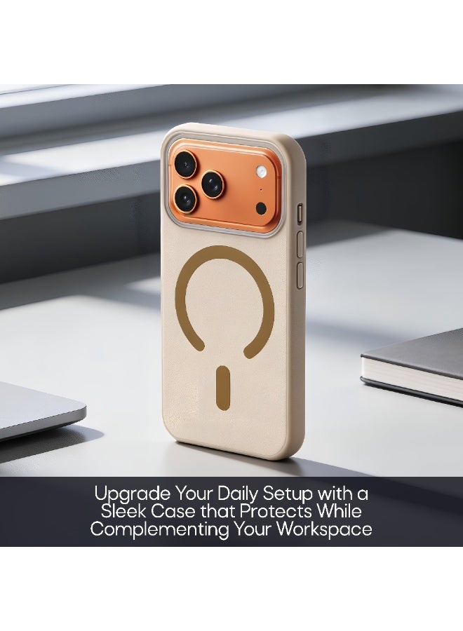 Aztech Original Case for iPhone 17 Pro Max Clear Fiber MagSafe Case for iPhone 17 Pro Max | Slim Transparent Protective Cover with Strong Magnetic Lock, Shockproof TPU, Scratch Resistant Back, Camera Protection – Desert Titanium - Image 3